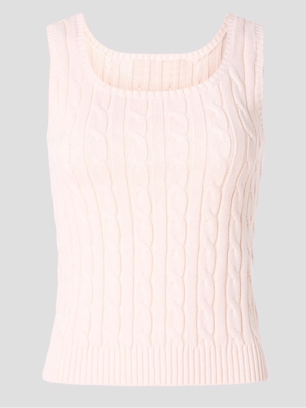 Lauren Ralph Lauren Pale Pink Cable Knit Tank